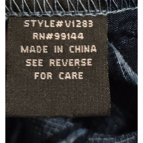 Strapless Blue Floral Embroidered Summer Dress With Smocked Bodice & Ruffled Ski - Picture 9 of 10